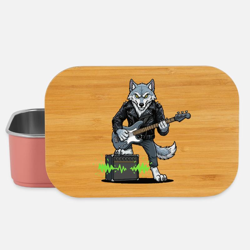 Rockerwolf mit Lederjacke - Lunch Box - Hellrosa