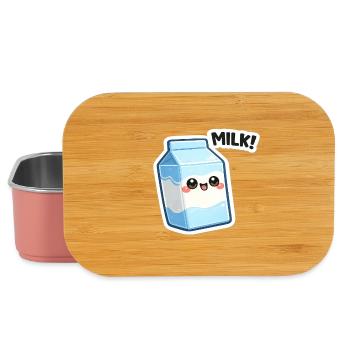 Kawaii Milchcarton Sticker Design - Lunch Box - Hellrosa - Vorne