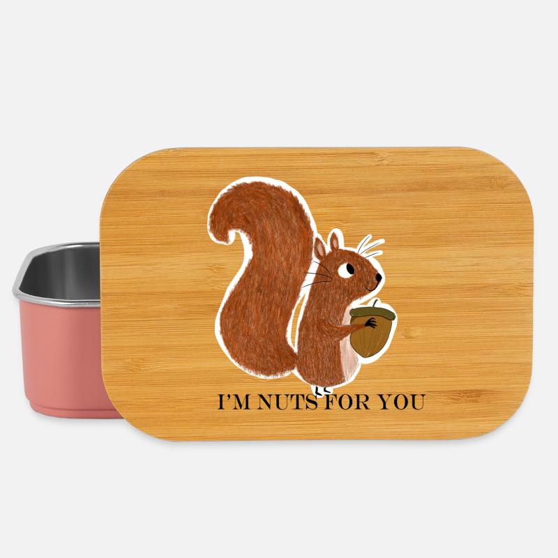 Eichhörnchen mit Eichel - Lunch Box - Hellrosa