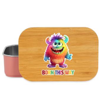 Born This Way - Fluffy Rainbow Monster - Lunch Box - light pink - Front