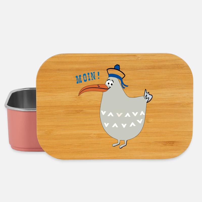 Moin, maritim, Möwe - Lunch Box - Hellrosa