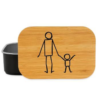 Hand in Hand Elternteil Papa Mama - Lunch Box - Schwarz - Vorne