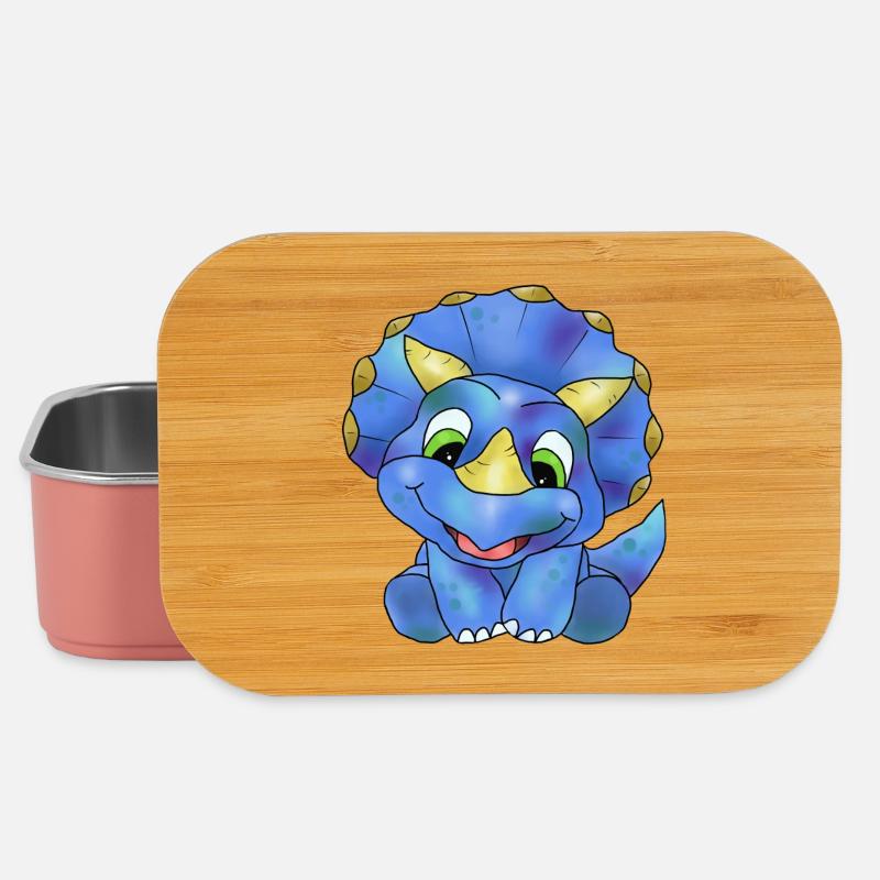 freundlicher Dino - Lunch Box - Hellrosa