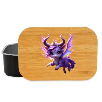 Purple dragon with crown - Lunch Box - black - Front