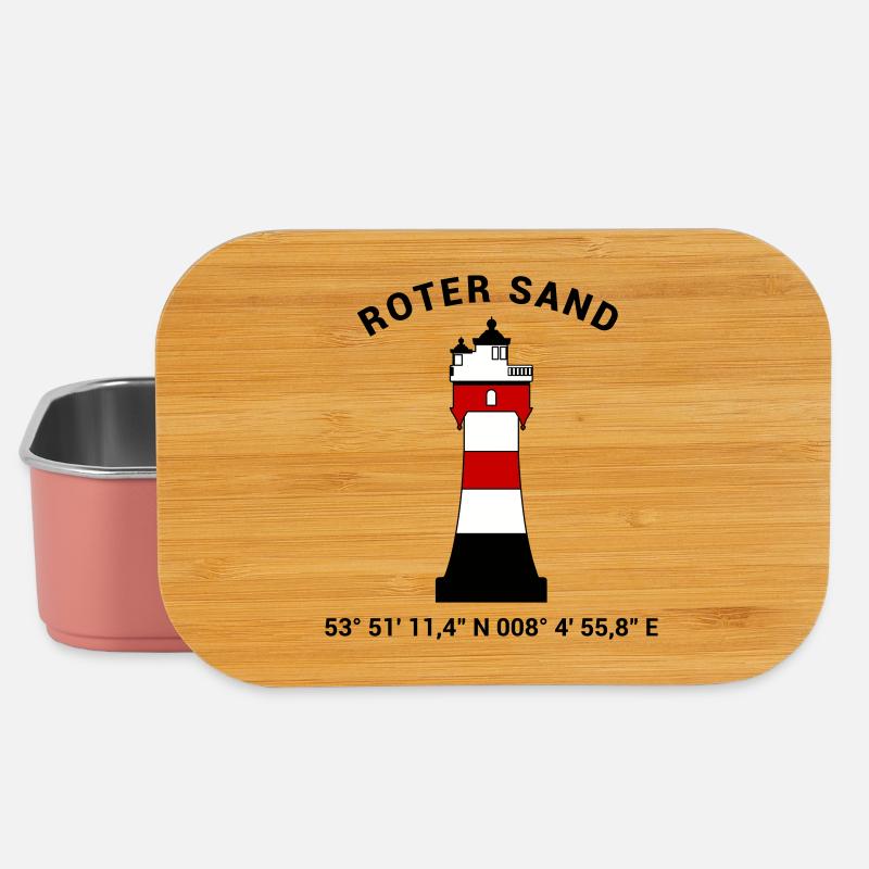 Leuchtturm Roter Sand - Maritim Nordsee Ostsee - Lunch Box - Hellrosa