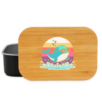Whale Surf Retro Rainbow - Lunch Box - Schwarz - Vorne