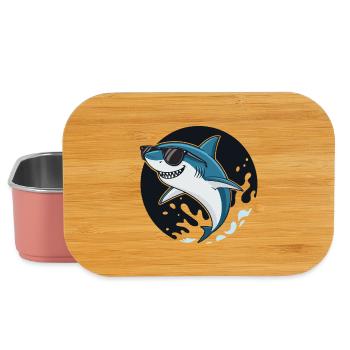 Surfer shark with dark glasses - Lunch Box - light pink - Front