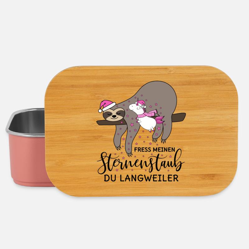 Faultier Einhorn Sternenstaub Weihnachten Winter - Lunch Box - Hellrosa