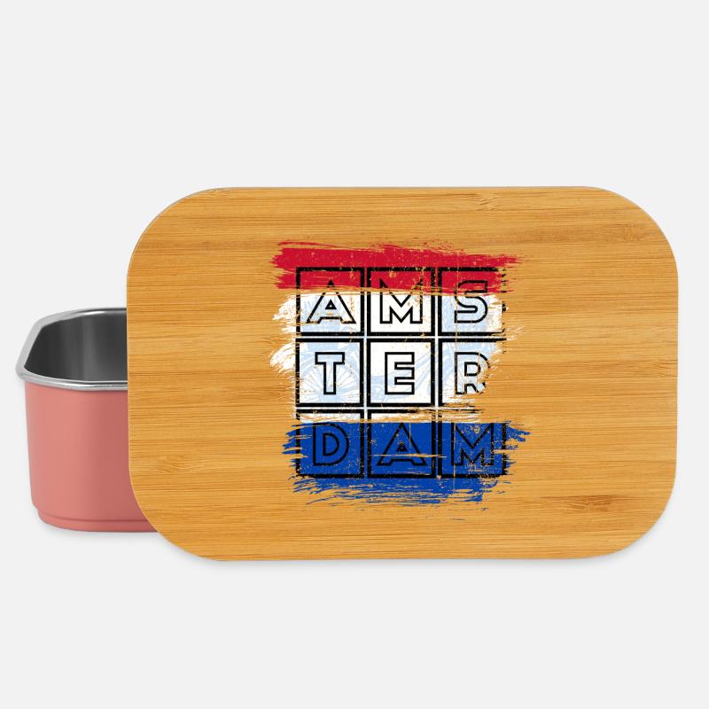 Amsterdam Grid Flagge - Lunch Box - Hellrosa