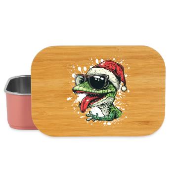 Lizard Christmas Funny Gecko - Lunch Box - light pink - Front