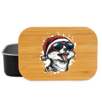 Meerkat Christmas Funny - Lunch Box - black - Front