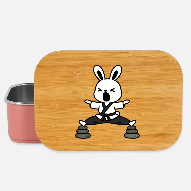 Lapin Zen Kata sur Pierres - Boîte à goûter - rose clair