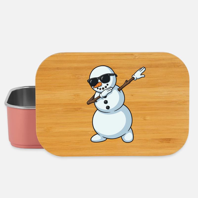 Dab Snowman Cartoon - Lunch Box - Hellrosa
