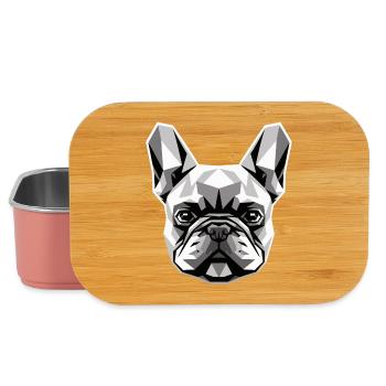 Motif du chien bouledogue français Grand Danois français - Boîte à goûter - rose clair - Devant