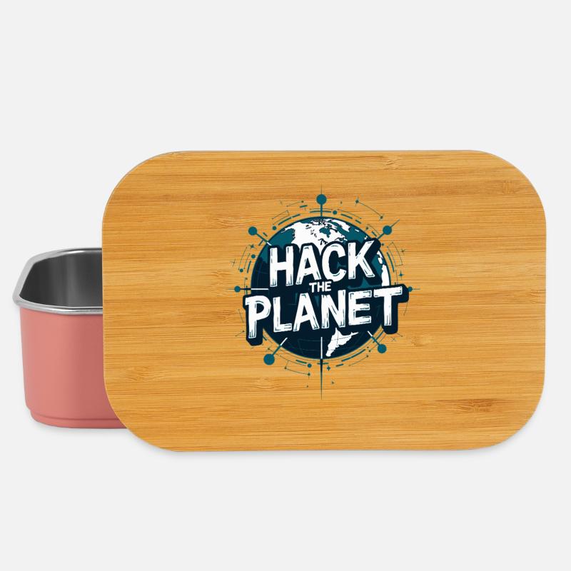 Globus Hack Motiv – Planetärer Techstil - Lunch Box - Hellrosa