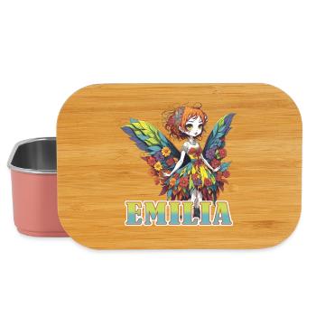 Emilia - Mädchenname - Fee  - Lunch Box - Hellrosa - Vorne