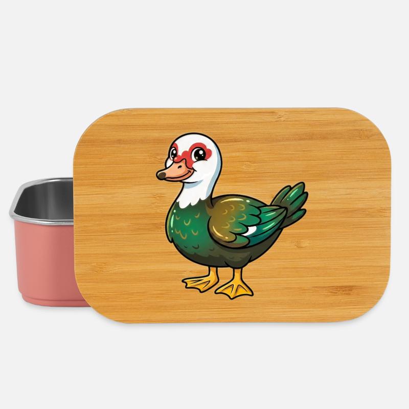 Canard coloré en dessin animé - Boîte à goûter - rose clair