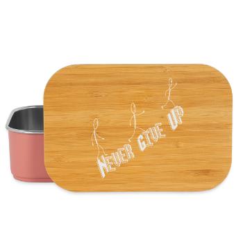 Never give up, Spruch Lauf weiter Strichmännchen  - Lunch Box - Hellrosa - Vorne