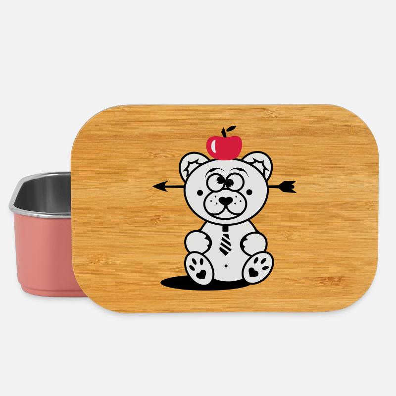 Bear with apple on his head and arrow through his - Lunch Box - light pink