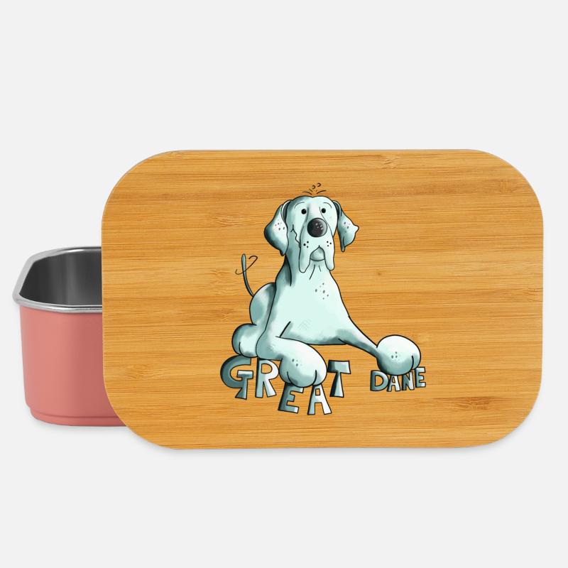 Happy Great Dane Dog - Lunch Box - light pink