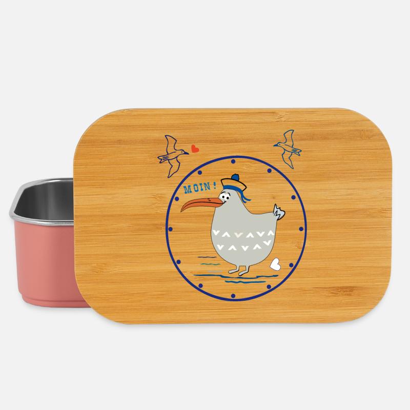 Moin, maritim, Möwe - Lunch Box - Hellrosa