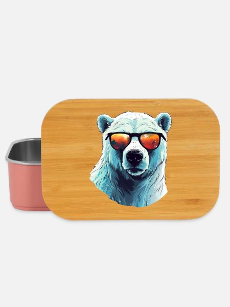 Cooler Eisbär mit Sonnenbrille - Lunch Box - Hellrosa