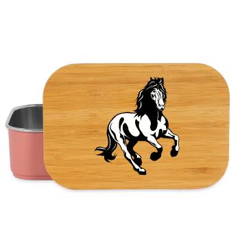Friesenhengst im Galopp - Lunch Box - Hellrosa - Vorne
