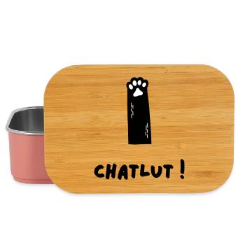 Le chat qui dit Chatlut - Boîte à goûter - rose clair - Devant