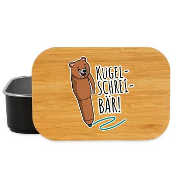 Bullet Scream Bear! Category stupidest jokes but hey - Lunch Box - black - Front