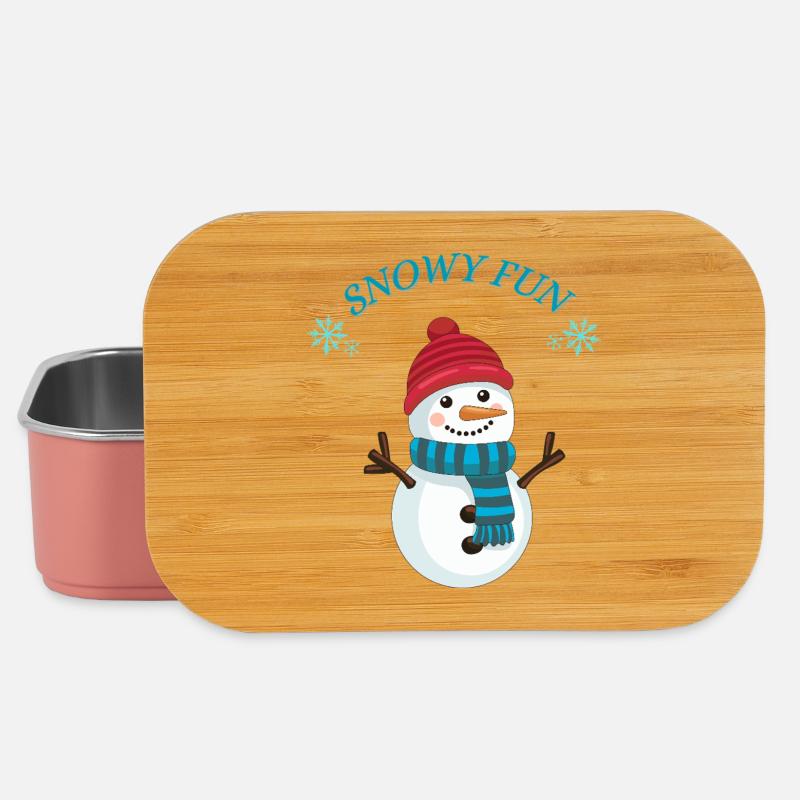 Schneemann Spaß  - Lunch Box - Hellrosa
