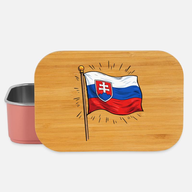 Slowakei Flagge mit Wappen - Lunch Box - Hellrosa