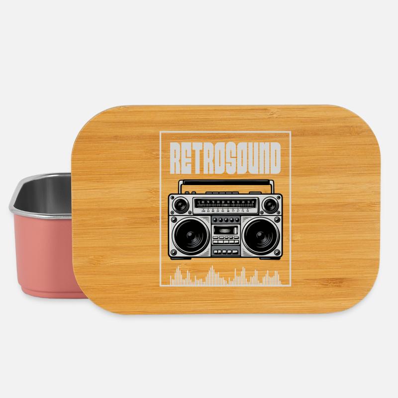 Boombox sonore rétro - Boîte à goûter - rose clair
