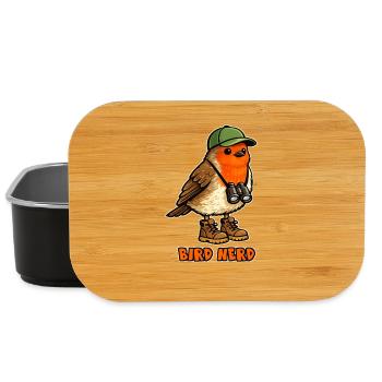 Bird Nerd Bird Watcher Outdoor Walker Humor - Lunch Box - black - Front