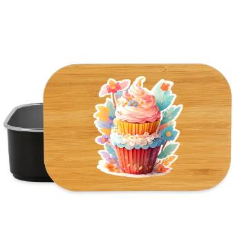 Cupcake aux fleurs - Boîte à goûter - noir - Devant