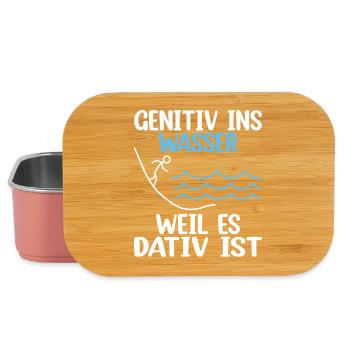 Genitiv Dativ Grammatik Deutsch Lustiger Spruch - Lunch Box - Hellrosa - Vorne