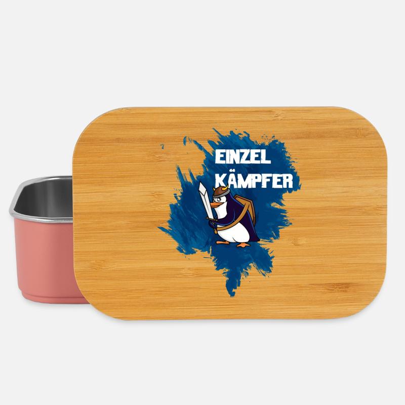 Einzelkämpfer Wikinger-Pinguin - Lunch Box - Hellrosa