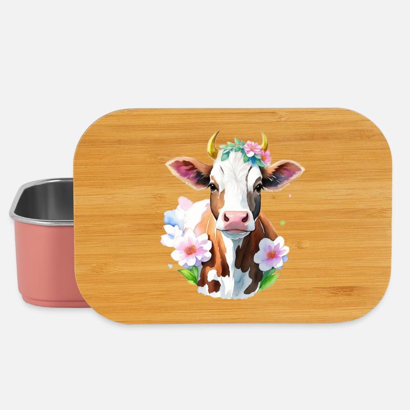 Petite vache - Boîte à goûter - rose clair