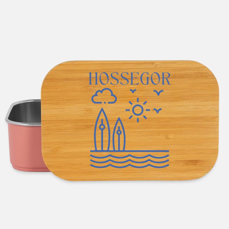 HOSSEGOR Coastal Surf Scene - Lunch Box - light pink