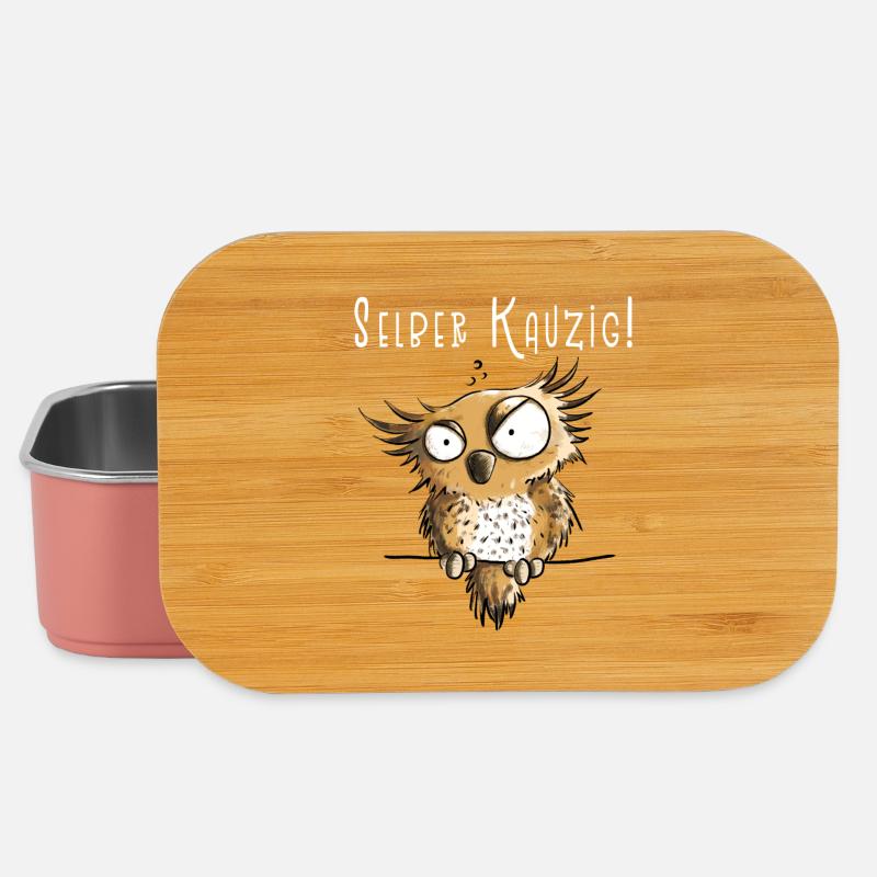 Selber Kauzig Eule Funmotiv Mit Spruch - Lunch Box - Hellrosa