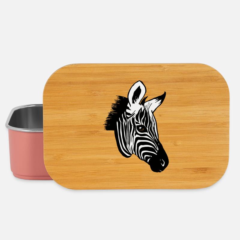 Zebra animal motif - Lunch Box - light pink