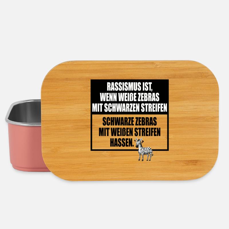 Rassismus Einfach Erklärt Mit Zebra Streifen - Lunch Box - Hellrosa