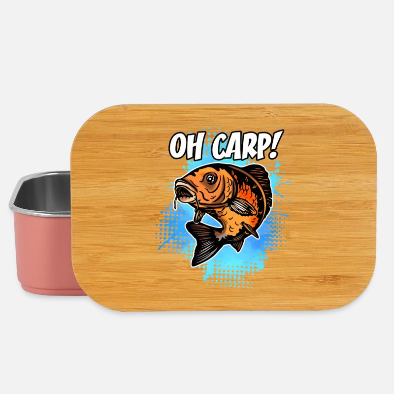 Oh Karpfen – lustiges Karpfenfischen-Design - Lunch Box - Hellrosa