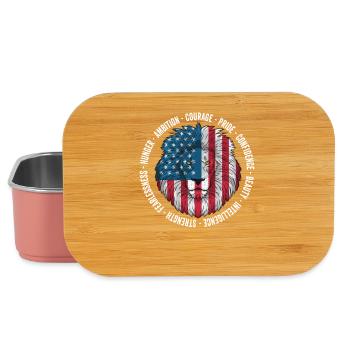 Patriotic Lion American Flag 4th Of July Leo Born - Lunch Box - light pink - Front