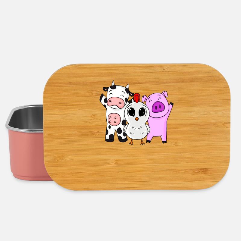 Bauernhof Tiere - Lunch Box - Hellrosa