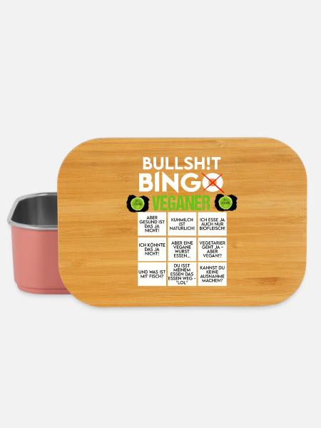 BINGO BULLSHIT VEGANER VEGAN - Lunch Box - Hellrosa