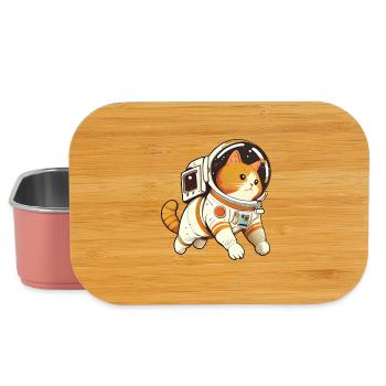 Space Cat Cute - Funny Animal Humor - Lunch Box - light pink - Front