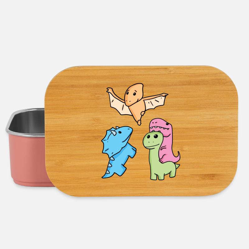 Dinosaurier - Lunch Box - Hellrosa