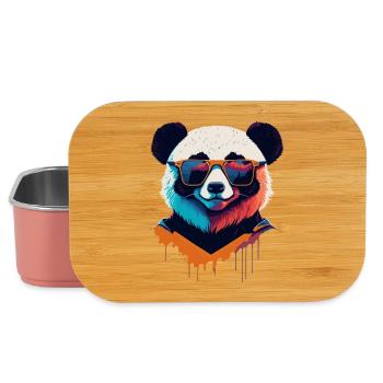 Panda Power: Retro Panda T-Shirt - Lunch Box - light pink - Front