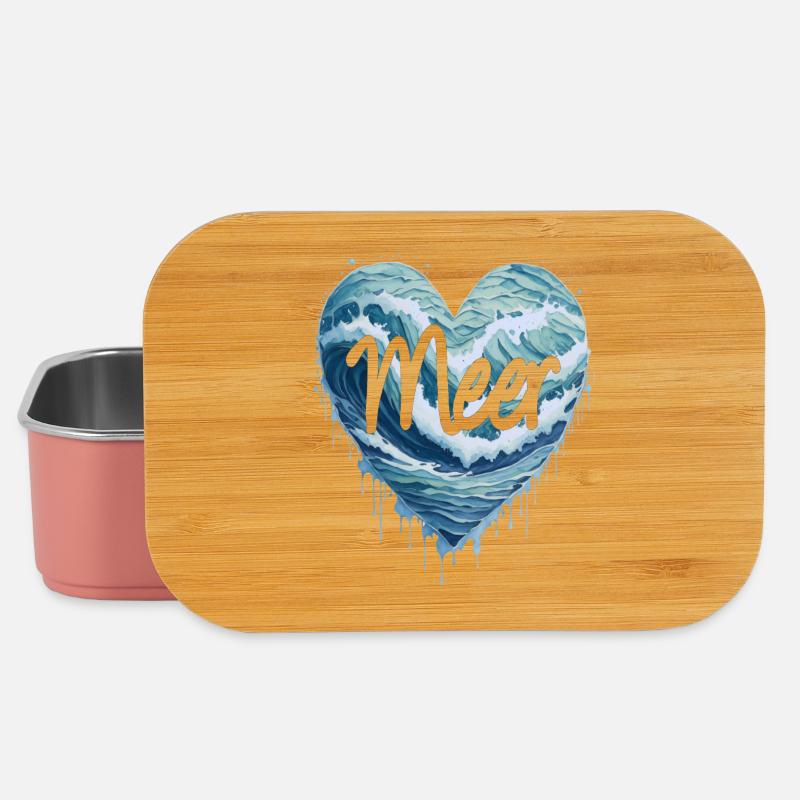 Das Meer im Herzen - Lunch Box - Hellrosa