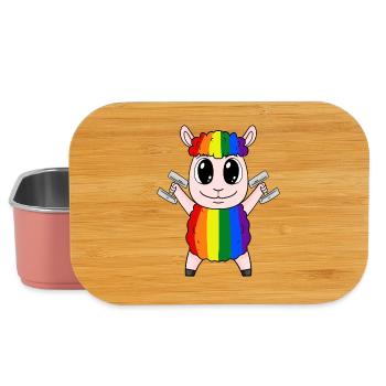 Regenbogen Schaf mit Hanteln - Lunch Box - Hellrosa - Vorne